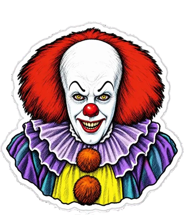 Il clown Pennywise, disegno adesivo