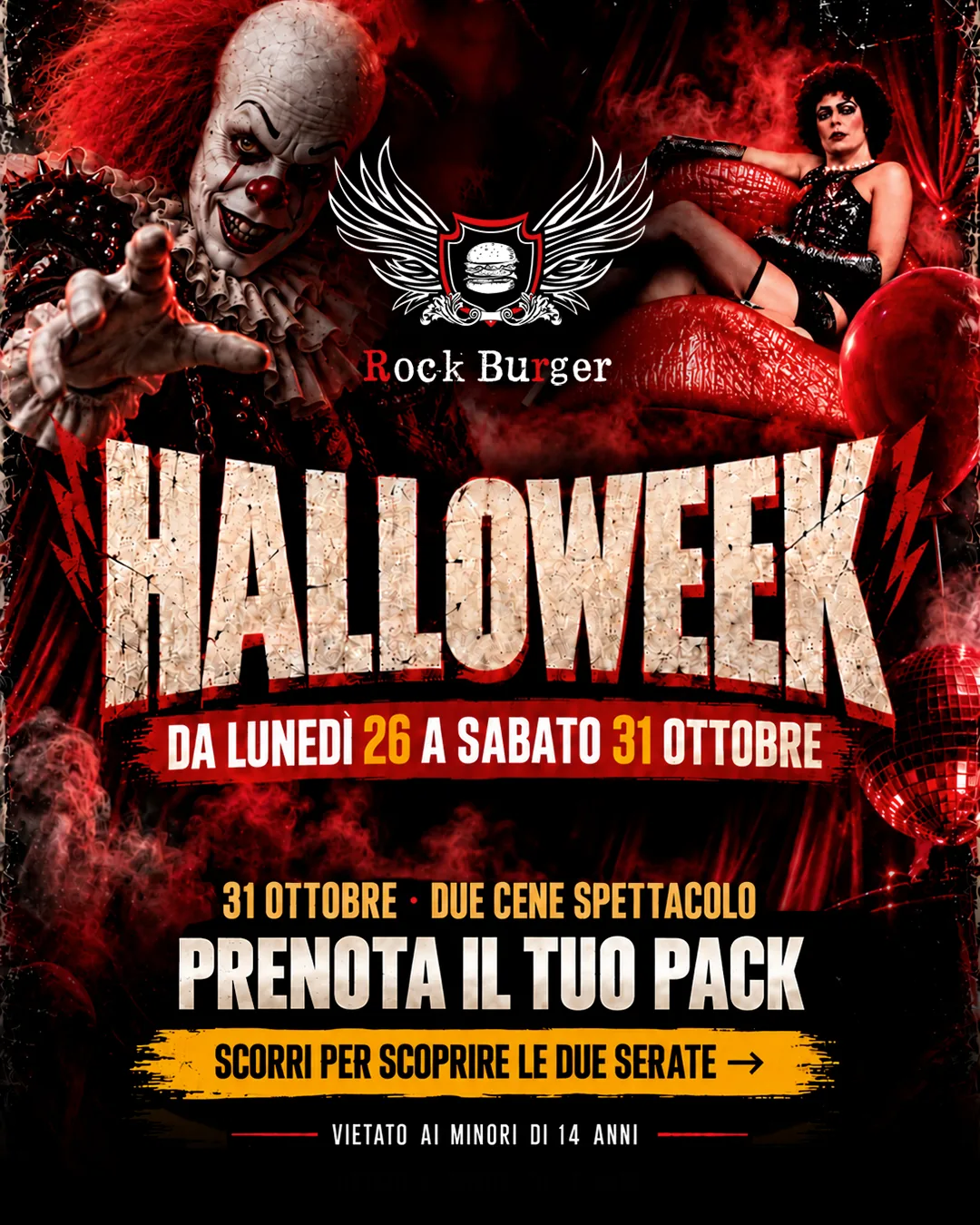 Locandina Halloweek Rock Burger, dal 26 al 31 ottobre
